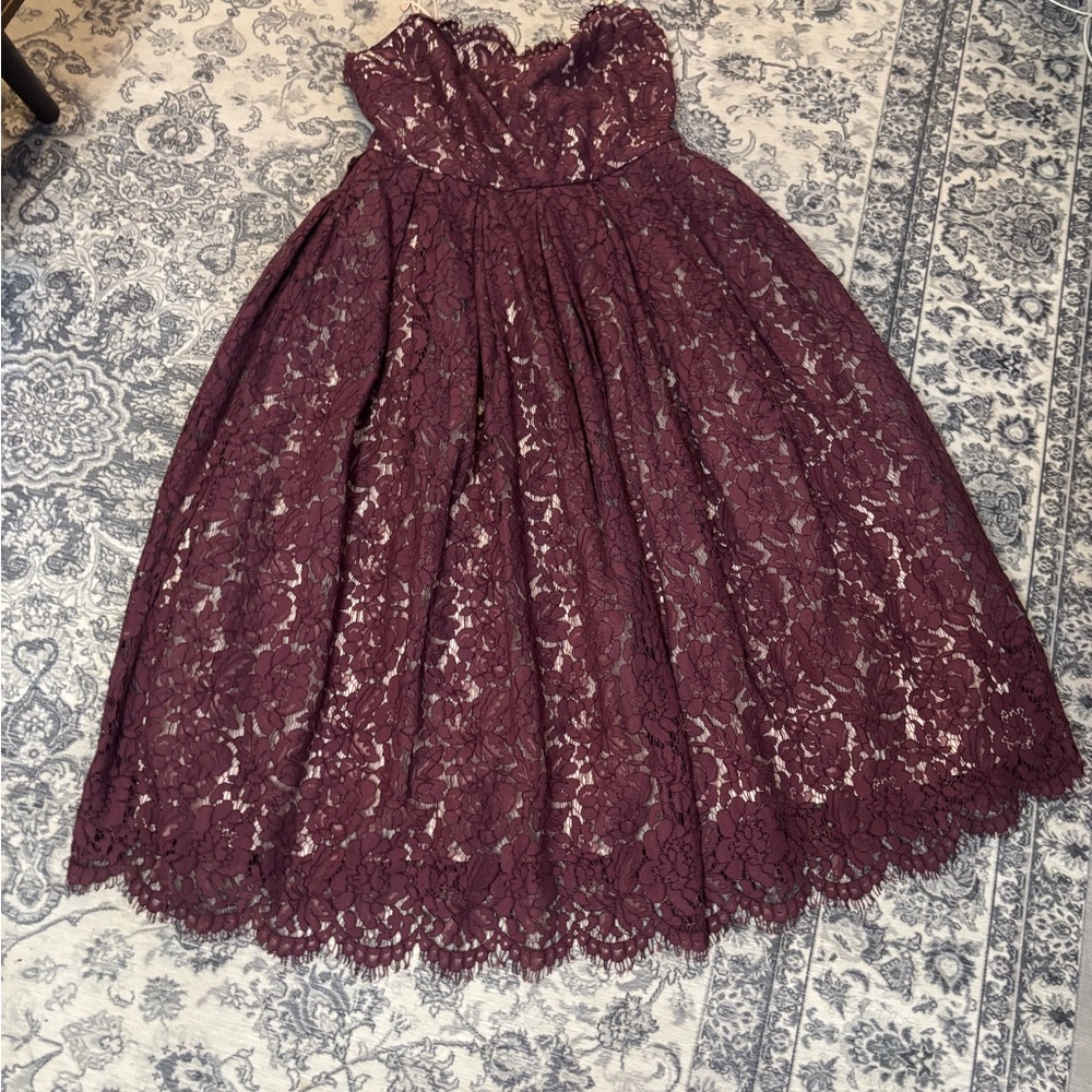 ASOS Kids Lace Dress in Deep Burgundy